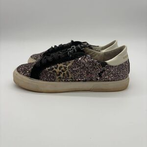 Golden Goose May Gliter Animal Print Sneakers